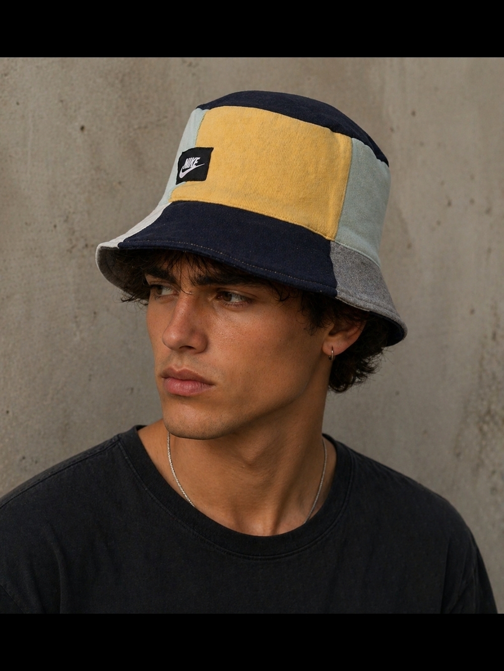 Vintage 90's Nike Repaved Patchwork Beach Style Bucket Hat Dead Stock
